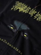 VETEMENTS - Cradle of Filth Oversized Printed Cotton-Jersey Zip-Up Hoodie - Black