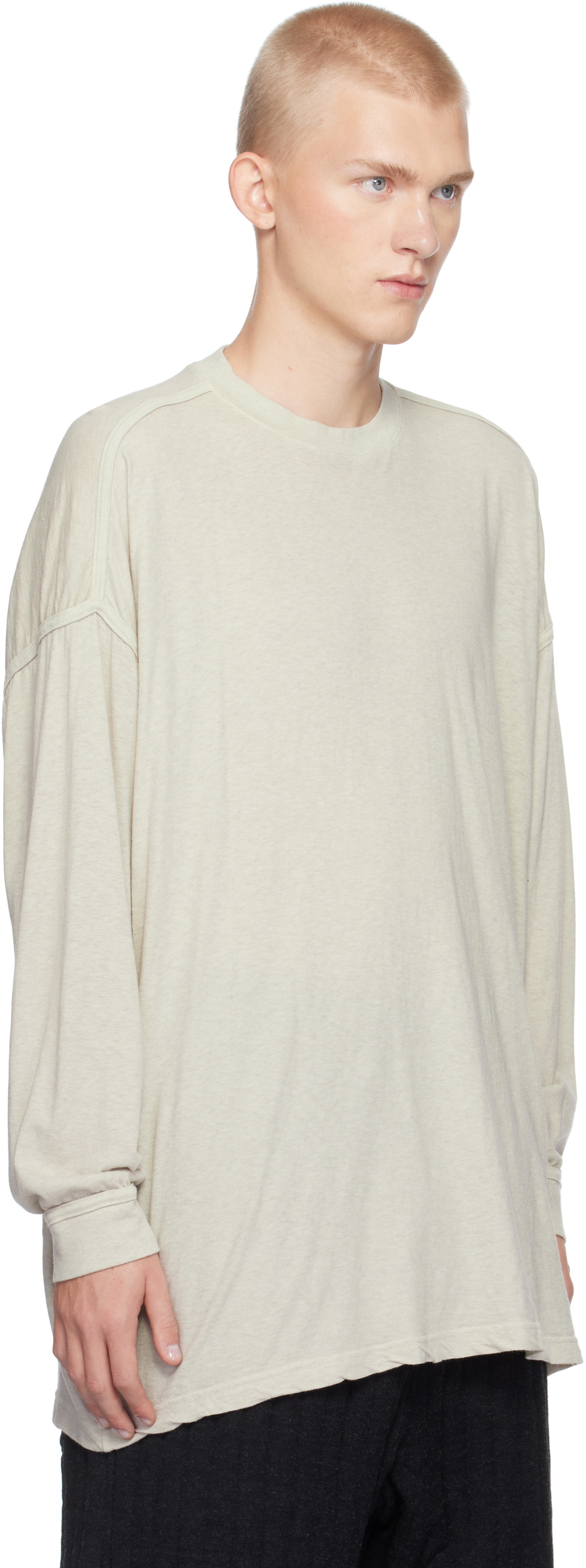 Jan-Jan Van Essche Gray O-Project Cotton Wool T-shirt