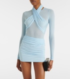 Wardrobe.NYC Draped sheer bodysuit