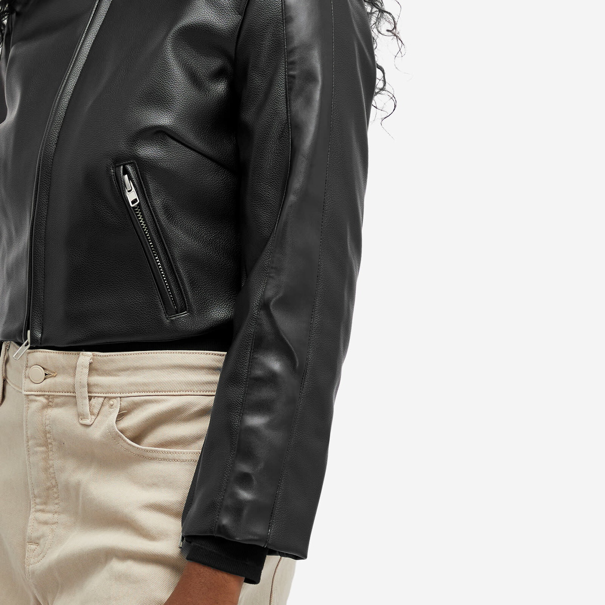 Good American Women's Fitted Moto Jacket in Black