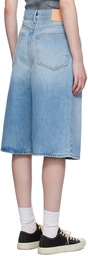 Acne Studios Blue Faded Denim Shorts