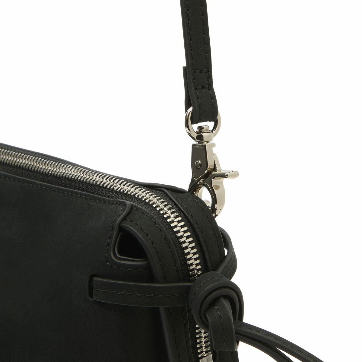 DUNST Women's 2 Way Suede Cross Body Bag in Black 