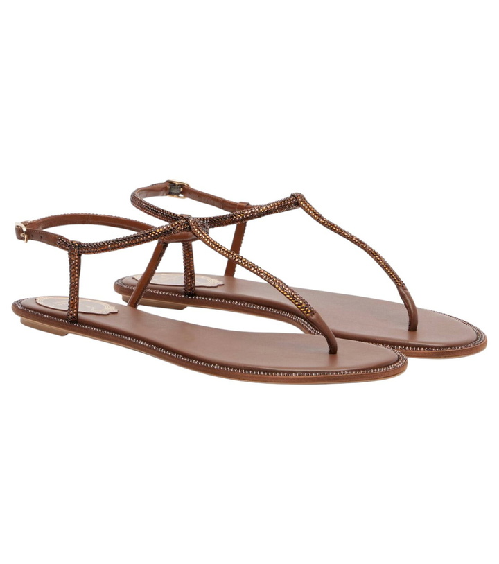 Photo: Rene Caovilla Diana embellished satin thong sandals