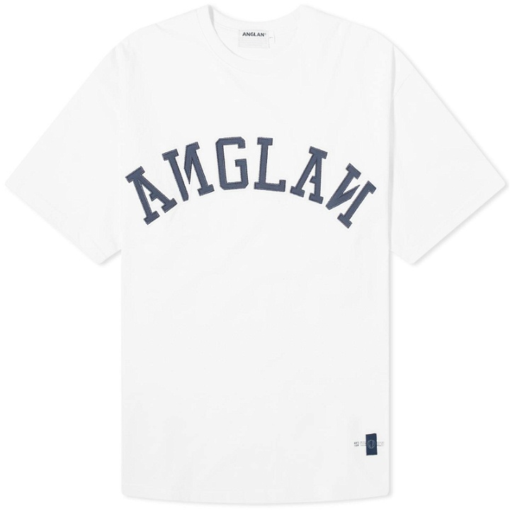 Photo: Anglan Men's Applique Logo T-Shirt in White
