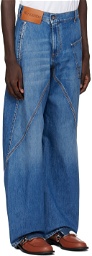 JW Anderson Blue Twisted Jeans