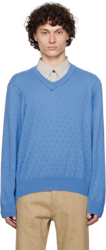 Photo: Camiel Fortgens Blue Frankenstein V-Neck Sweater