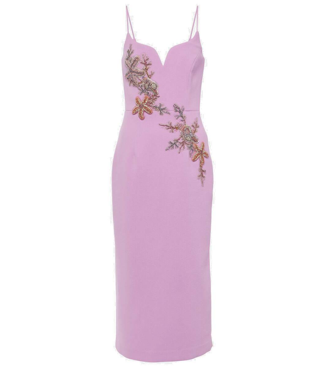 Rebecca Vallance Chantara embellished crêpe midi dress