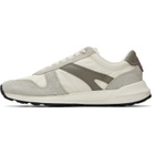 Hugo Off-White & Gray Logo Detail Suede-Trim Sneakers