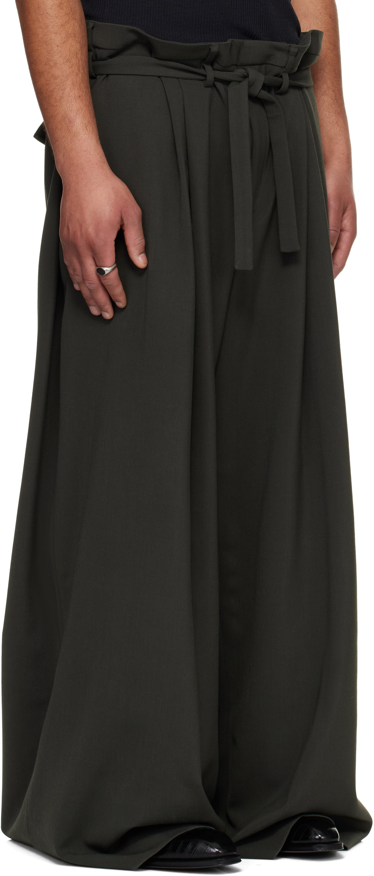 LU'U DAN Gray Slacker Maxis Trousers