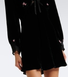 Rixo Carolina lace-trimmed velvet minidress