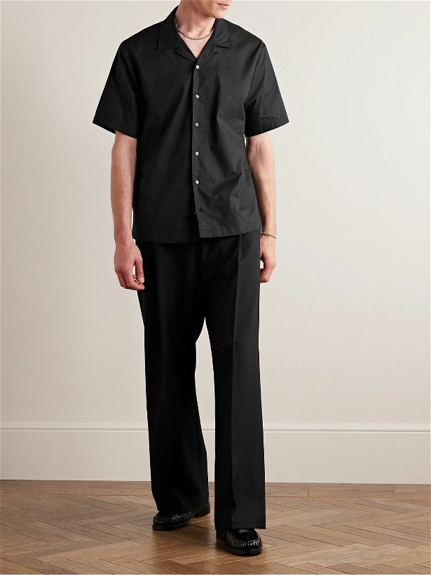 Photo: James Perse - Convertible-Collar Cotton Shirt - Black