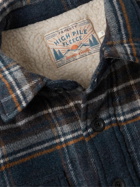 Faherty - Fleece-Lined Checked Cotton and Wool-Blend Shirt Jacket - Blue