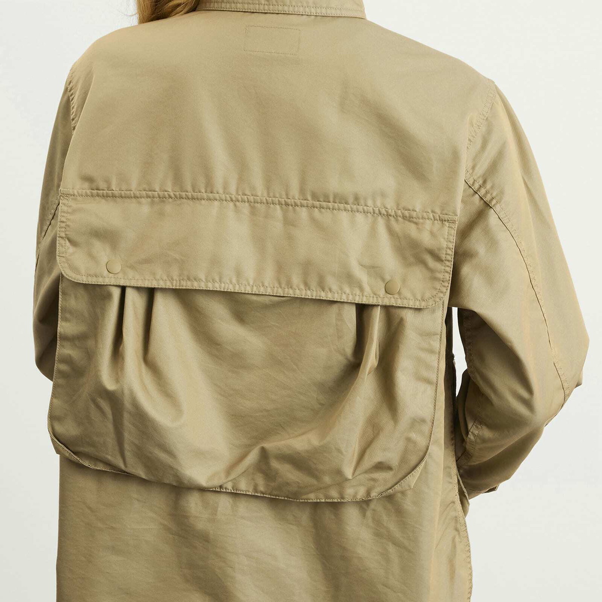 Beams Boy Women's Chambray Gabardine Short Fishing Jacket in Beige 