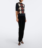Khaite Lisa argyle cashmere and mohair sweater