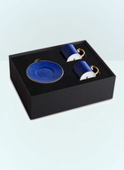 L'Objet Set Of Two Lapis Espresso Cups And Saucers