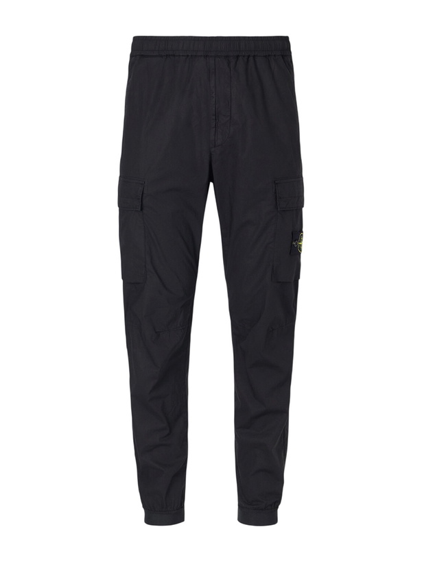 Photo: Stone Island - Tapered Stretch-Cotton Shell Cargo Trousers - Black
