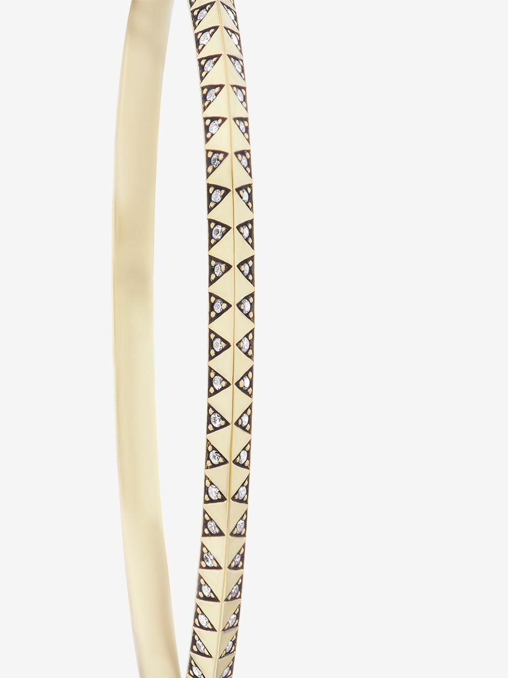 Harwell Godfrey 18K Yellow Gold Skinny Talisman Diamond Hoop Earrings