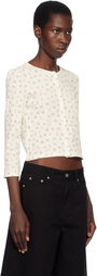 Dunst Off-White Pointelle Crewneck Cardigan
