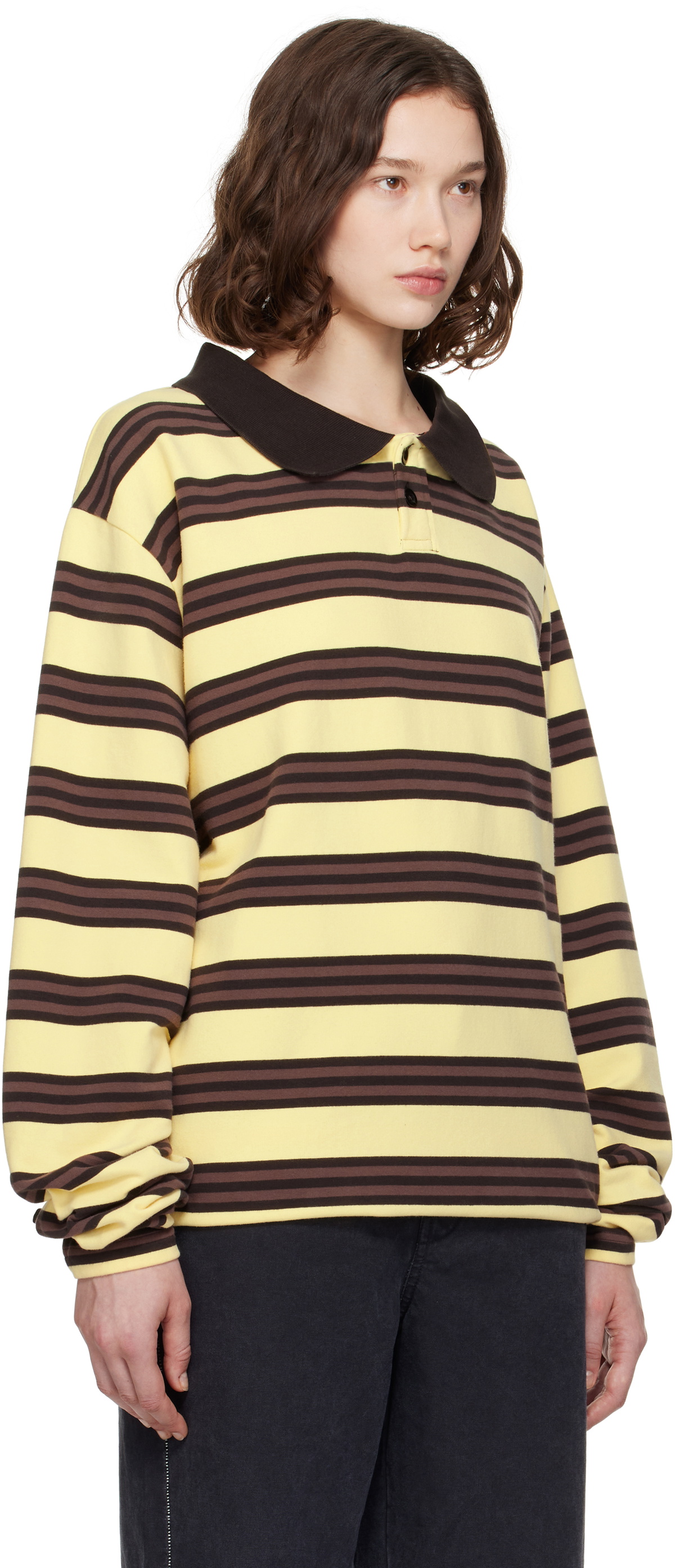 Still Kelly Yellow & Brown Oversized Polo
