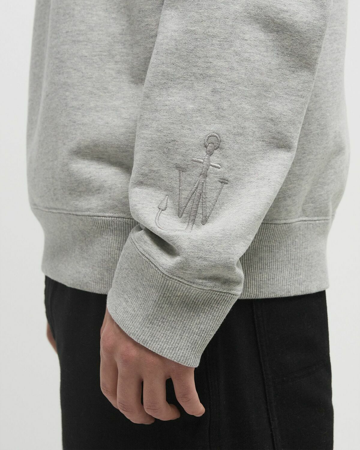 JW Anderson HALF ZIP SWEATSHIRT Grey Mens Half-Zips/Sweatshirt
