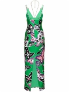 AREA - Butterfly Printed Jersey Maxi Dress