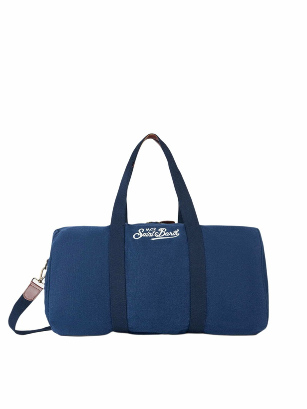 Photo: MC2 Saint Barth Blue Linen Travel Duffle Bag Jetleg