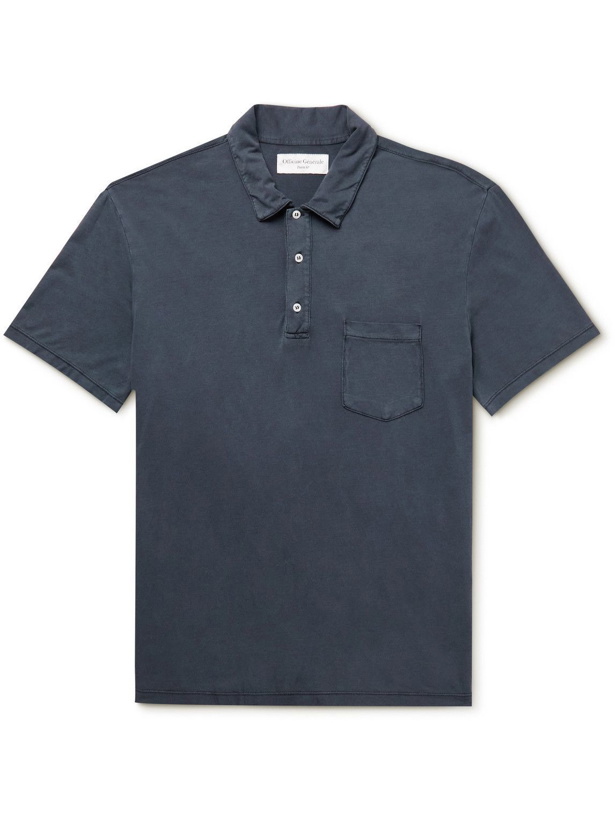 Photo: Officine Générale - Lyocell and Cotton-Blend Jersey Polo Shirt - Blue
