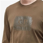 C.P. Company Men's Long Sleeve Patch Logo T-Shirt in Ivy Green