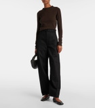 Lemaire Square Flat leather Mary Jane flats