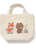 Maison Kitsuné - Line Friends Logo-Print Cotton-Canvas Tote Bag