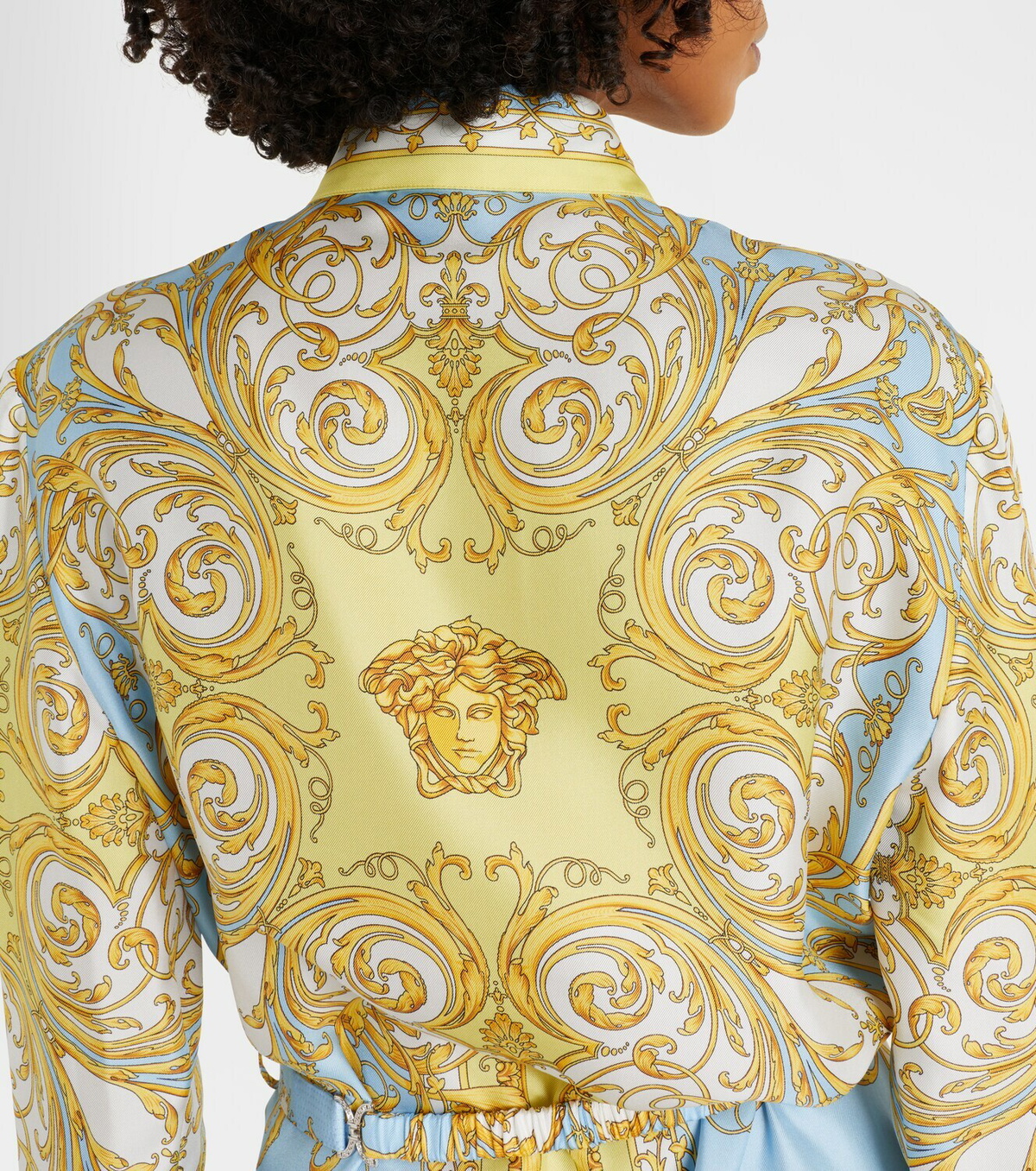 Versace Barocco silk twill midi dress