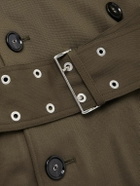 AMI PARIS - Double-Breasted Belted Virgin Wool-Gabardine Trench Coat - Green