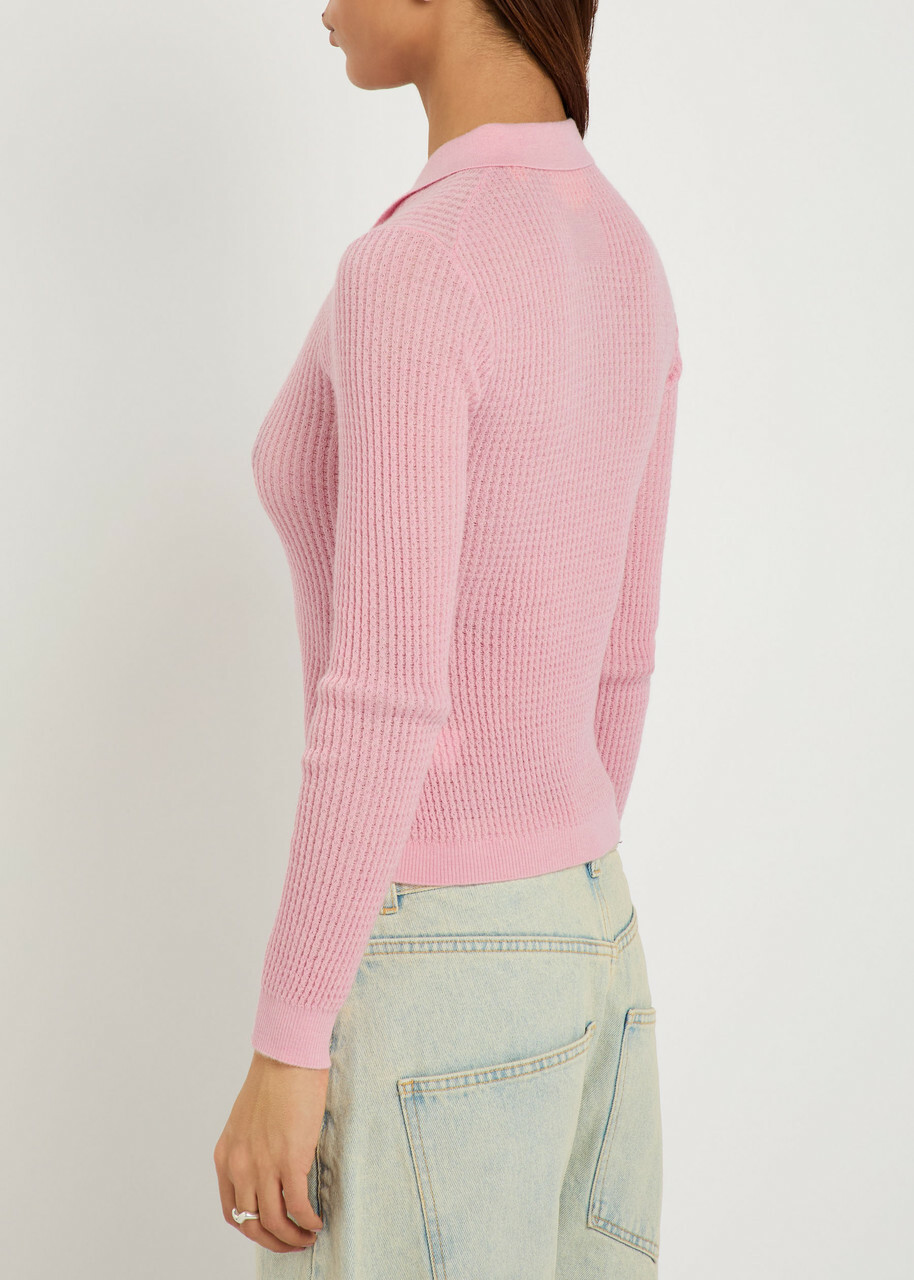 Guest In Residence Shrunken Cashmere Polo Shirt Pink