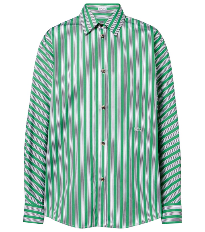 Photo: Loewe Double L striped cotton poplin shirt