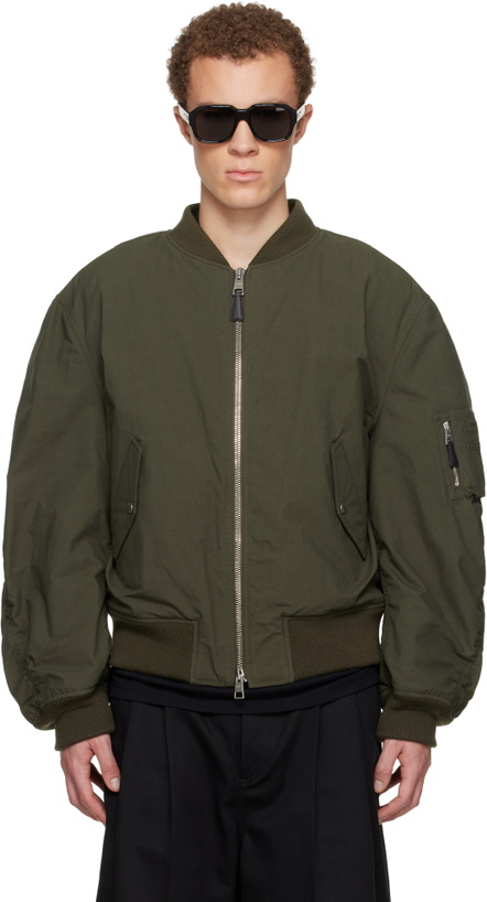 Photo: Givenchy Green Couture Seam Bomber Jacket