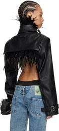 Jean Paul Gaultier Black Shayne Oliver Edition 'The Cropped' Leather Jacket