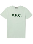 A.P.C. - Logo-Flocked Organic Cotton-Jersey T-Shirt - Green