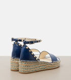 Valentino Garavani Double Rockstud leather espadrille wedges