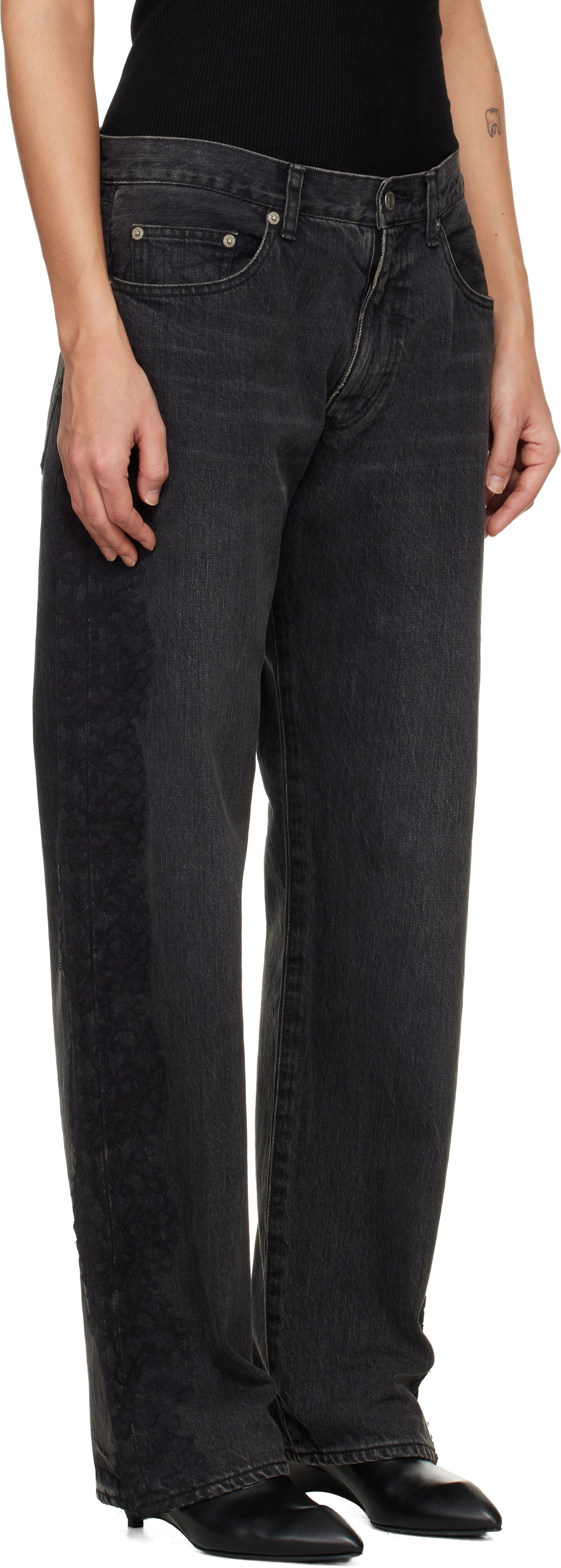 UNDERCOVER Black Lace Jeans