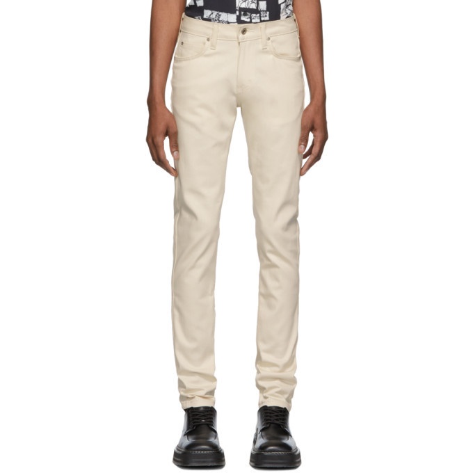Photo: Naked and Famous Denim Off-White Natural Seed Super Guy Jeans