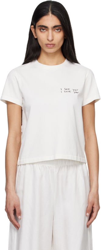 Photo: ANINE BING White Shelley 'I See You I Love You' T-shirt