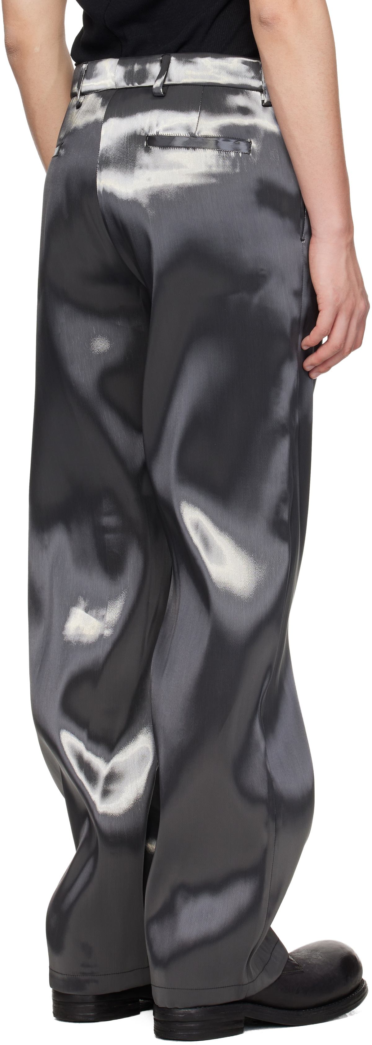 HELIOT EMIL Silver Liquid Metal Trousers