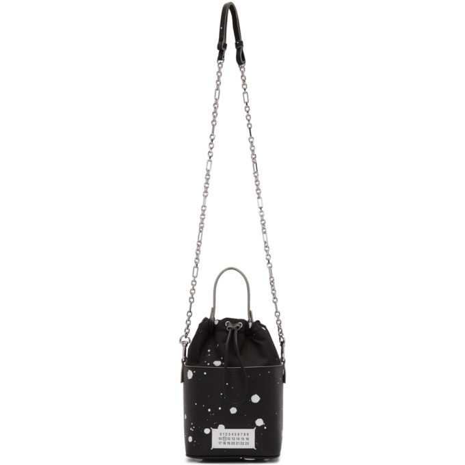 Maison Margiela Black Paint Splatter 5AC Bucket Bag Maison Margiela