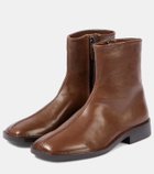 Lemaire Piped Zipped leather ankle boots
