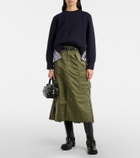 Sacai Striped cotton-blend sweatshirt