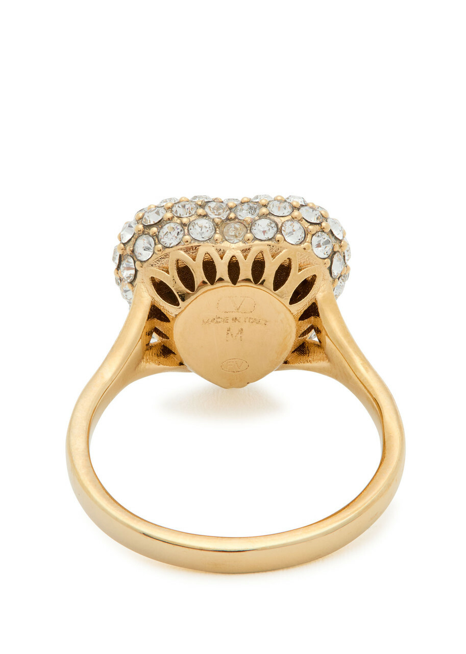 Valentino Garavani Coeur Royal Pavé Ring Gold