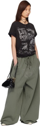 LU'U DAN Green Raw-Cut Bontan Sweatpants