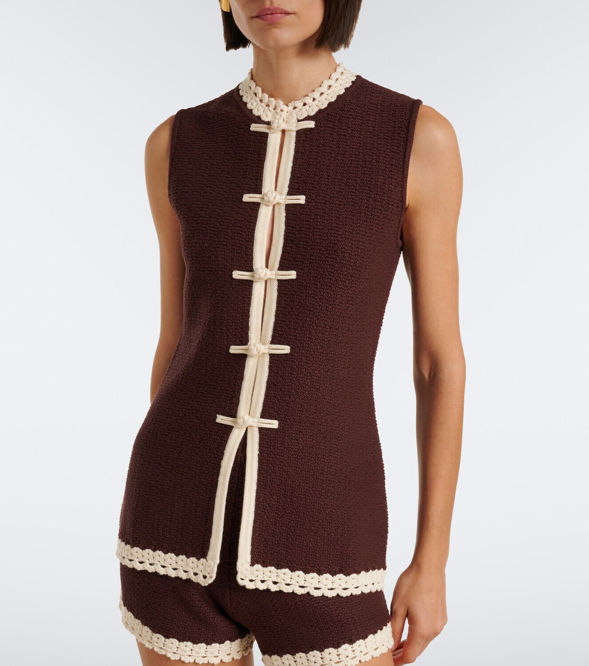 Posse Hattie crochet-trimmed top