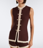 Posse Hattie crochet-trimmed top