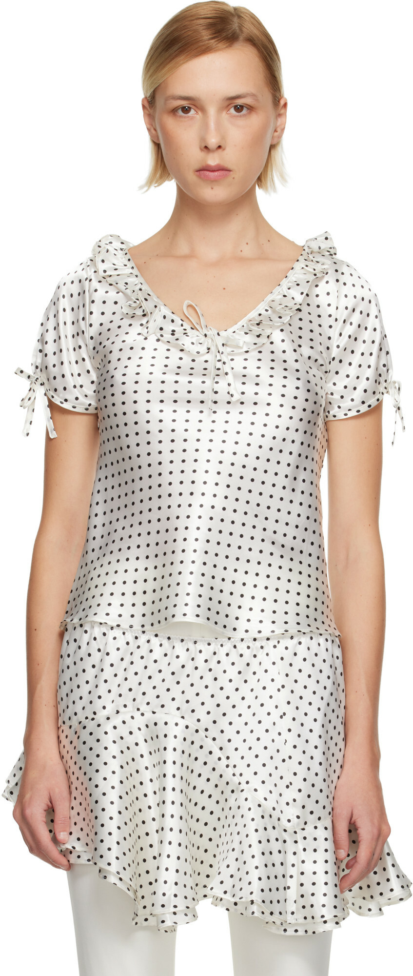 Sandy Liang White Nickie Blouse